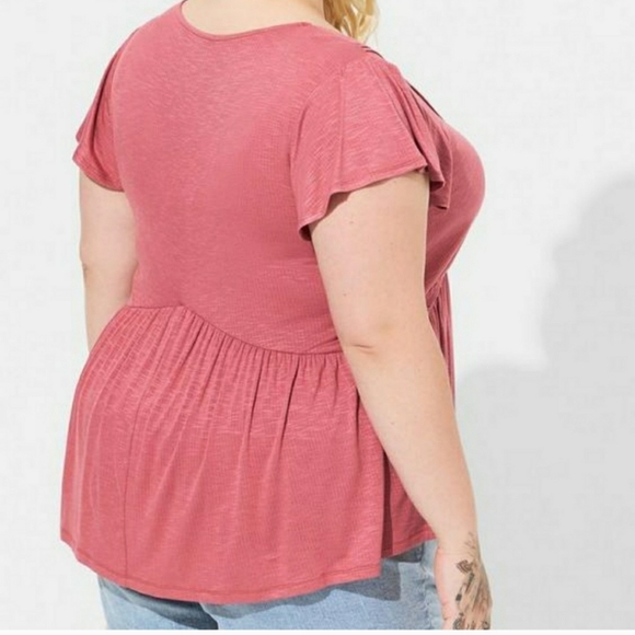 Torrid size 1 pink babydoll top EUC - Picture 4 of 4